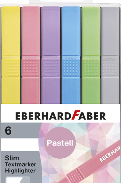 EBERHARD FABER tekstmarker Slim, pastelkleuren, 6 stuks in etui