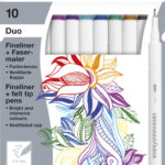 EBERHARD FABER Duo fineliner en viltstift, 10 stuks in doosje