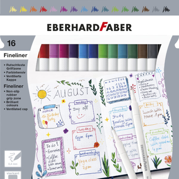 EBERHARD FABER fineliner, 16 stuks in doosje