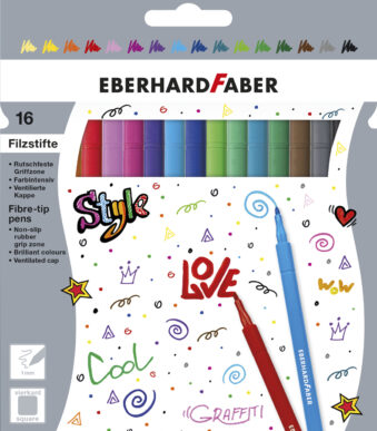 EBERHARD FABER viltstiften, 16 stuks in doosje