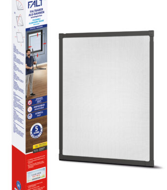 Opvouwbaar aluminium insectenhor voor ramen, antraciet