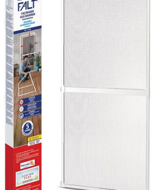 Opvouwbaar aluminium vliegengordijn voor deuren, wit