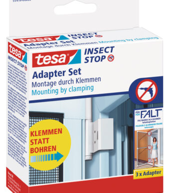 Tesa adapter voor aluminium harmonicadeur vlieggengordijn, wit