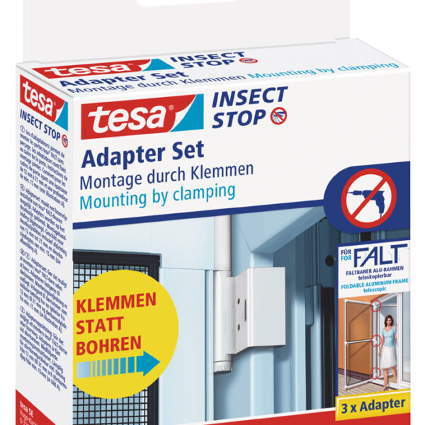 Tesa adapter voor aluminium harmonicadeur vlieggengordijn, wit
