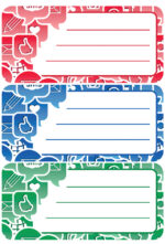 Herma boeketikettenset 'Sociale Pictogrammen', 76 x 35 mm.