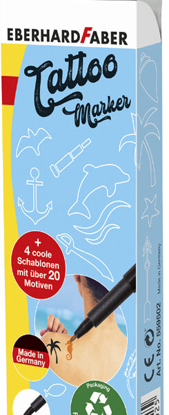 EBERHARD FABER set tattoopennen Beach, 4 stuks in doosje