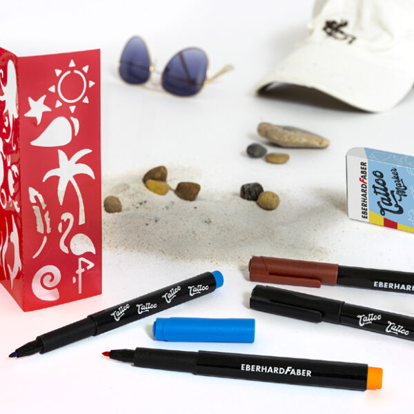 EBERHARD FABER set tattoopennen Beach, 4 stuks in doosje