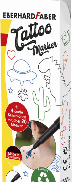 EBERHARD FABER set tattoopennen Kids, 4 stuks in doosje
