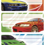 Boeketikettenblad 'Tuning', 76 x 35 mm