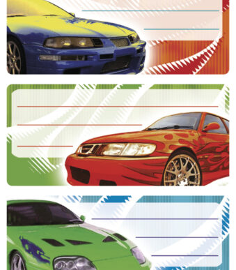 Boeketikettenblad 'Tuning', 76 x 35 mm