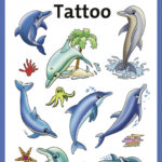 Gekleurd kindertatoeage 'Dolfijnen'