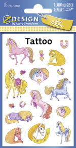 Kleurrijke kindertattoos 'Paarden'
