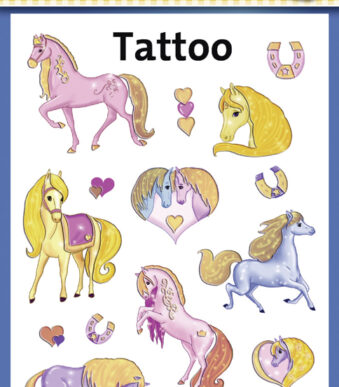 Kleurrijke kindertattoos 'Paarden'