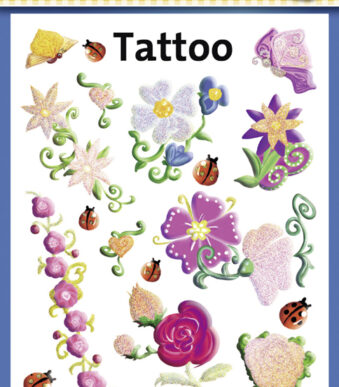 Kleurrijke kindertatoeages bloemen