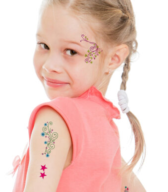 Sierranken kindertattoos, gekleurd