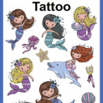 Meermin Kinder Tijdelijke Tatoeages, Gekleurd