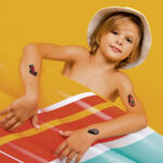 Kinder-Tattoos 'Raceauto's', zwart/rood