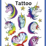 Eenhoorn Tijdelijke Tatoeages voor Kinderen