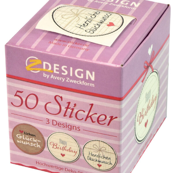 Creatieve stickerrol 'Hartelijke gelukwensen'