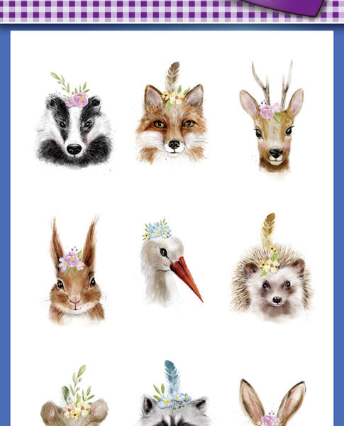 Avery Stickeretiketbundel 'Boho-dieren' Paasstickers