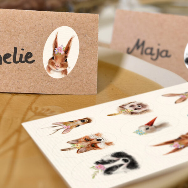 Avery Stickeretiketbundel 'Boho-dieren' Paasstickers