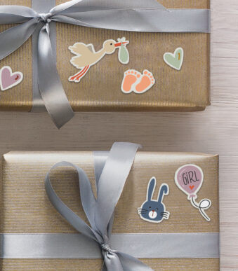 Etiketstickers 'Baby' voor creatief gebruik