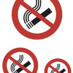 Zelfklevende waarschuwingsetiketten 'Niet roken', folie, weerbestendig