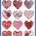 Creatieve hartstickers van effectfolie
