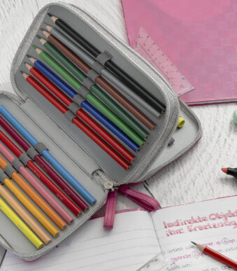EBERHARD FABER schooletui Double Decker, 30-delig, roze
