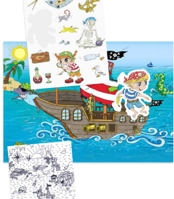 Krassspeelboek, formaat A5, piratenthema