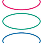 Herma ovale boeketiketten rood/groen/blauw