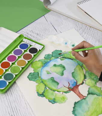 EBERHARD FABER waterverfdoos GREEN WINNER, 12 kleuren