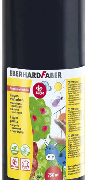 Eberhard Faber Vingerverfpotlood Zwart, 750 ml