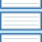Etiketten voor boeken met blauwe rand, 76 x 35 mm