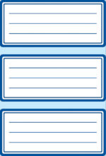 Etiketten voor boeken met blauwe rand, 76 x 35 mm