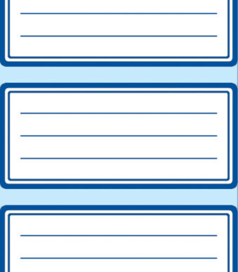 Etiketten voor boeken met blauwe rand, 76 x 35 mm