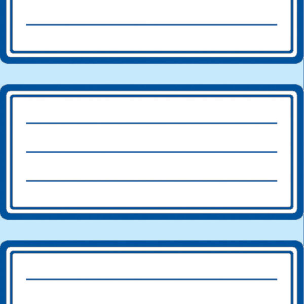 Etiketten voor boeken met blauwe rand, 76 x 35 mm