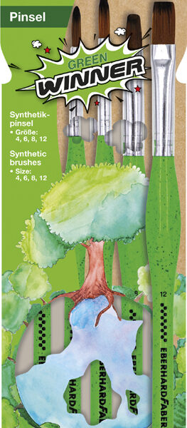 Eberhard Faber synthetische haarpenseel-set groen winter