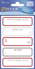 Producttitel in het Nederlands: Huishoudelijke rechthoekige etiketten met opschrift