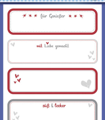 Producttitel in het Nederlands: Huishoudelijke rechthoekige etiketten met opschrift