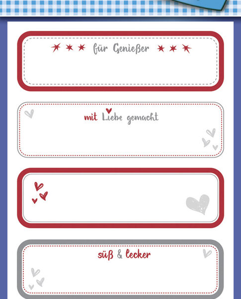 Producttitel in het Nederlands: Huishoudelijke rechthoekige etiketten met opschrift