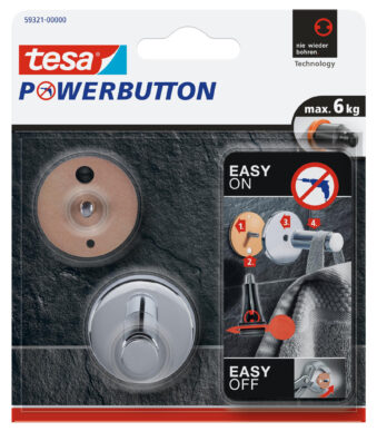 tesa Krachtige universele haken middelmaat, verchroomd