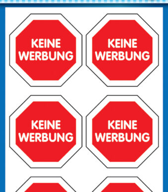 Waarschuwingsetiket 'Geen reclame'