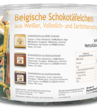 HELLMA Belgische chocolade tabletjes, in ronde silo