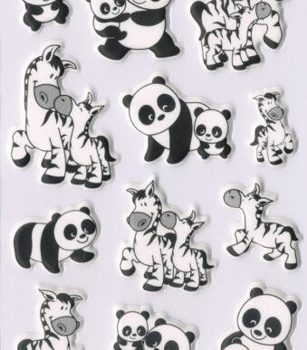 Herma Schuimstickers Pandafamilie en Zebrafamilie