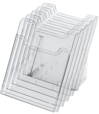 Bureaudisplay A4-staand, 5 vakken, transparant