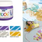 Glitterende vingerverfset 'MUCKI', feefee-roze, 150 ml