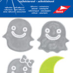 Reflecterende sticker 'Spook & Maan', zilver/geel