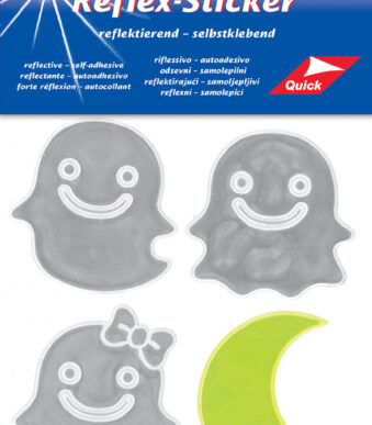 Reflecterende sticker 'Spook & Maan', zilver/geel