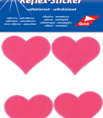 Reflecterende stickers 'Hartjes', neonroze